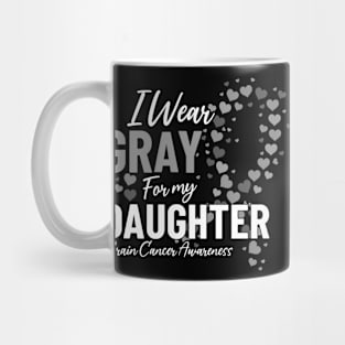 I Wear Grey for My Daughter Brain Cancer Disease Gray Ribbon Mug